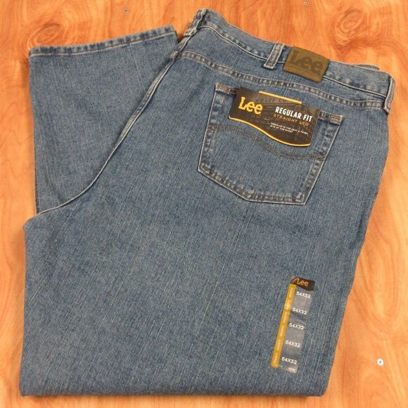 LEE Big & Tall Regular Fit Straight Leg Denim Jeans Mens Size 54x32 Cotton NWT - Picture 1 of 11